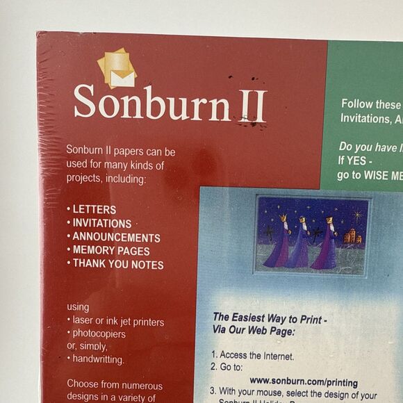 Sonburn Holiday Papers Christmas Theme Dove Snow 100 Sheets New & Sealed - Picture 5 of 6